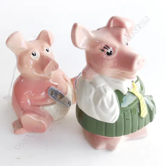 TWO ASST WADE CERAMIC PIGGY MONEY BOXES H. 170, 140MM 