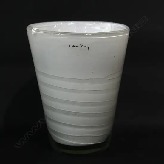HENRY DEAN GLASS VASE W SPIRALS H.185mm