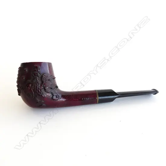 VINTAGE CARVED CHINESE “GOLDEN LEAF” SMOKER’S PIPE L. 130mm
