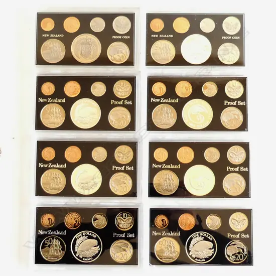 8 NZ PROOF COIN SETS
