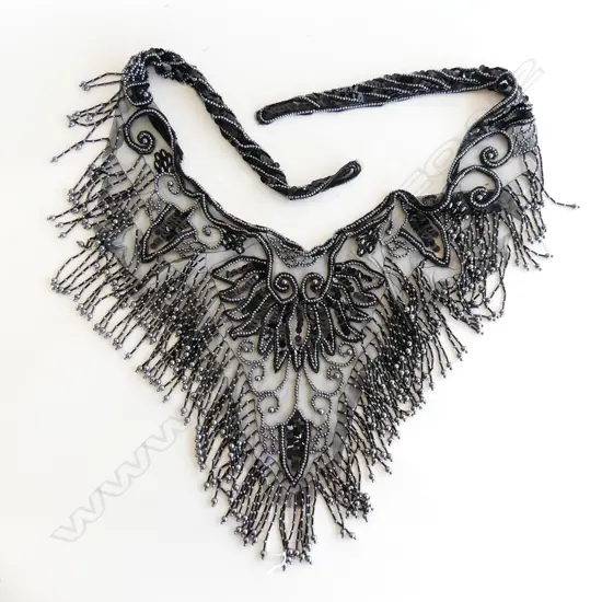 BEADED BLACK SHAWL - OROTON (NOT LABELLED) AS NEW