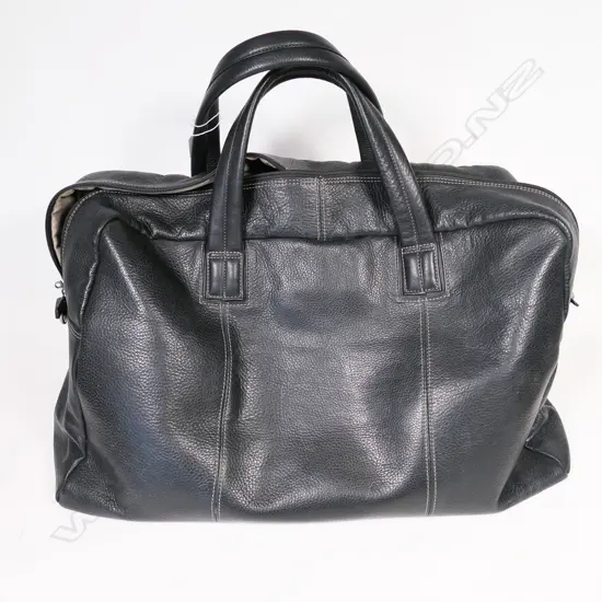 LARGE 'LANDMARK OF LONDON' LEATHER OVERNIGHT BAG, SHOULDER STRAP, W.530mm
