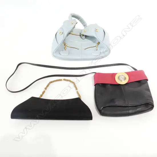 3 ASST LADIES BAGS INCL LOVCAT PARIS & FAUX VERSACE