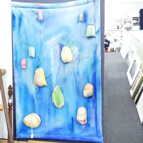 JULIET BATTEN 'MEMORIES OF SUMMER' FABRIC ARTWORK 1987 1300x850mm