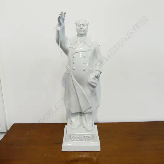 CHAIRMAN MAO STATUE; WHITE GLAZED CERAMIC H.700mm