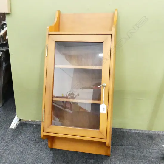 SMALL GLAZED KAURI WALL CABINET 295x130x680mm