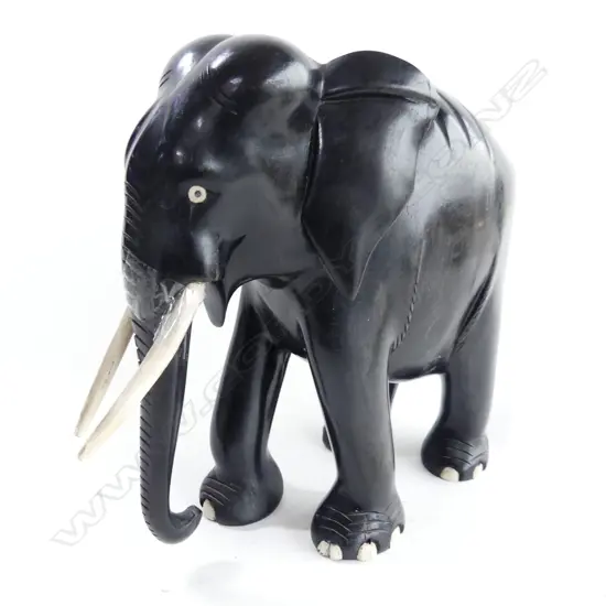 CARVED WOODEN ELEPHANT H.250mm