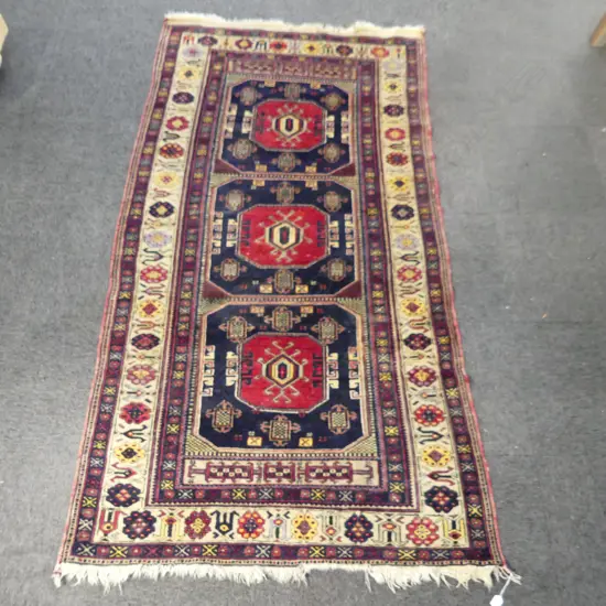 VINTAGE HAND KNOTTED ALL WOOL RUG 2450x1360mm