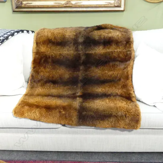 POSSUM THROW, BROWN SUEDE LINED, EXCELLENT CONDITION 1540x940mm