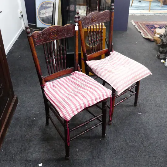 2 SPINDLE BACK CHAIRS 