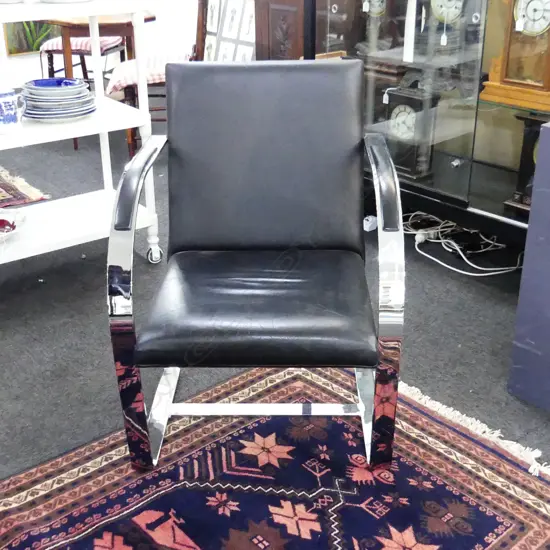 LEATHER & CHROME BRUNO CHAIR