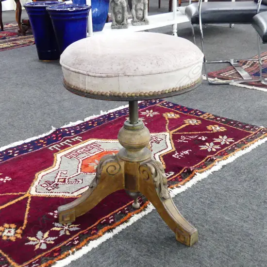 ANTIQUE PIANO STOOL H.500mm