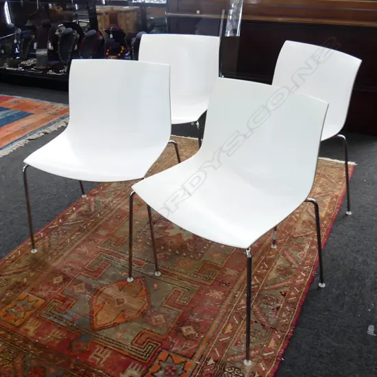 FOUR ARPER CATIFA 46 STACKABLE CHAIRS