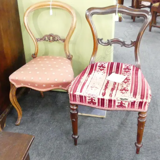 2 VICTORIAN BALLOON BACK DINING CHAIRS