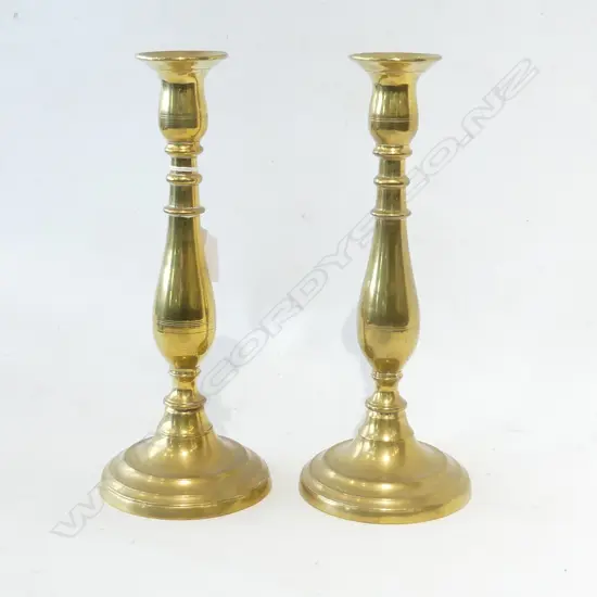 PR VICTORIAN BRASS COLUMN CANDLES STICKS