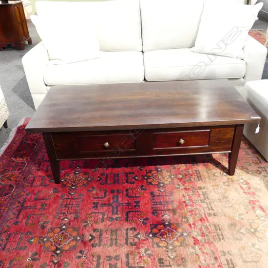 MODERN EBONISED COFFEE TABLE 1300x600x435mm - WOODPECKERS NZ MAKE AS NEW