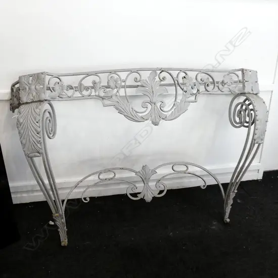 20thC ROCOCO STYLE WROUGHT IRON HALL TABLE (WALL FIXING) NO TOP