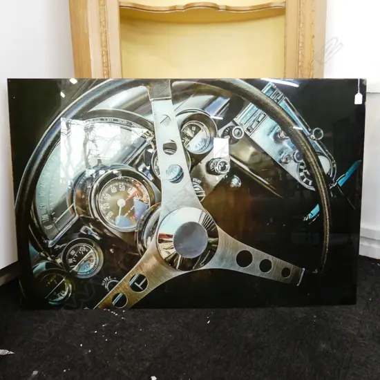 VINTAGE CAR DASHBOARD PRINT ON GLASS 800x1200mm