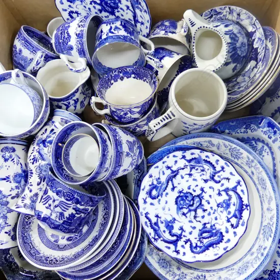 ASST. BLUE & WHITE CHINA - SOME FAULTS