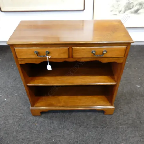SMALL MAHOGANY BOOKCASE w. 2 DRAWERS ABOVE 725x300x765mm