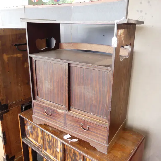 JAPANESE VINTAGE BEDSIDE / COLLECTORS CHEST rosewood front 545 x 265 x 580mm.