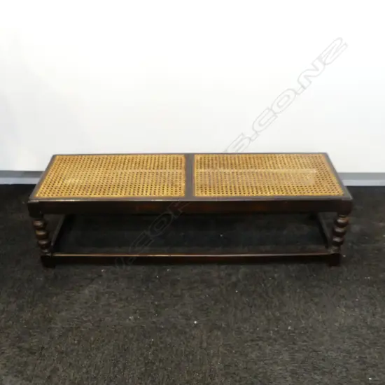 VINTAGE CANED BENCH STOOL 1000x300x280mm