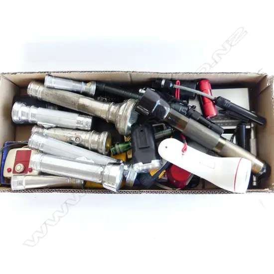 BOX LOT ASST. RADIOS & TORCHES