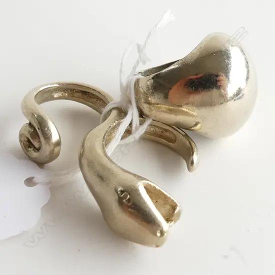 TWO LG DRESS RINGS, 2 FINGER SNAKE RING + 1 OTHER (COSTUME)