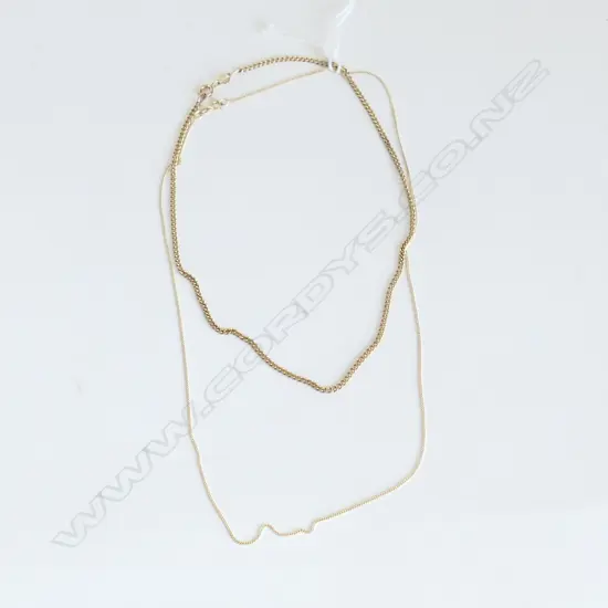 2 X 9CT FINE GOLD NECK CHAINS 4.66gms
