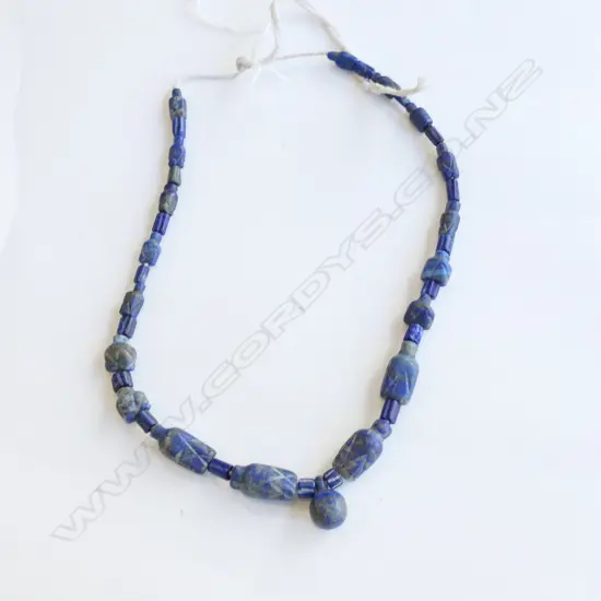 1980’S PESHAWAR HAND CUT LAPIS LAZULI BEADS ON STRING 440MM