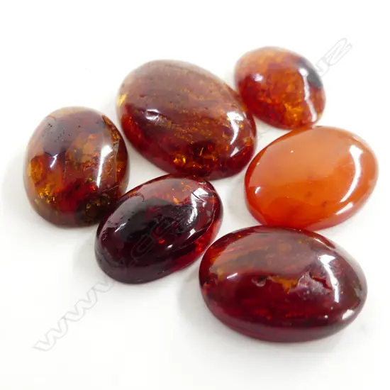 BAG MIXED AMBER CABOCHONS 