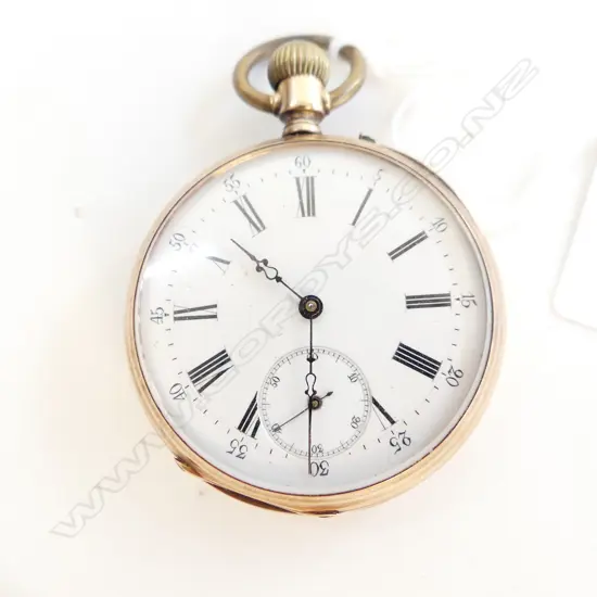 14CT GOLD OPEN FACE POCKET WATCH Roman numerals apparently working 72gms. 