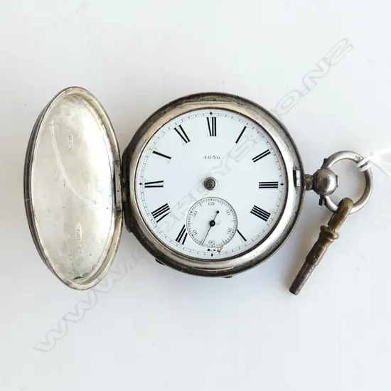VINTAGE RJP STG SILVER POCKET WATCH, A/F 