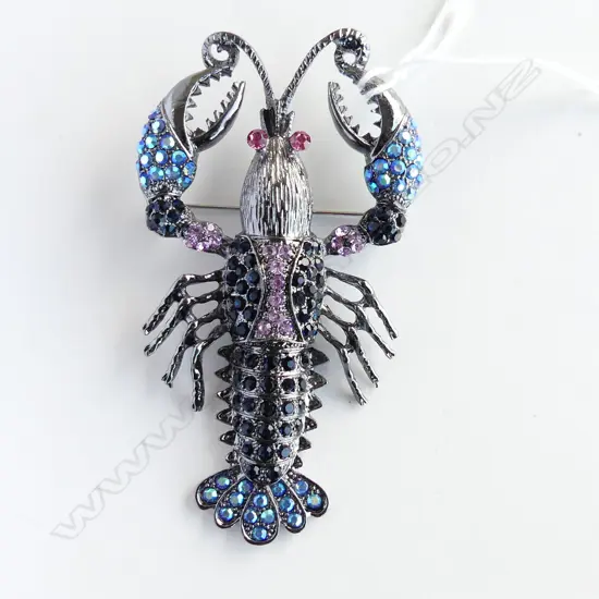 LG GEM SET LOBSTER PENDANT / BROOCH L. 90mm (COSTUME)