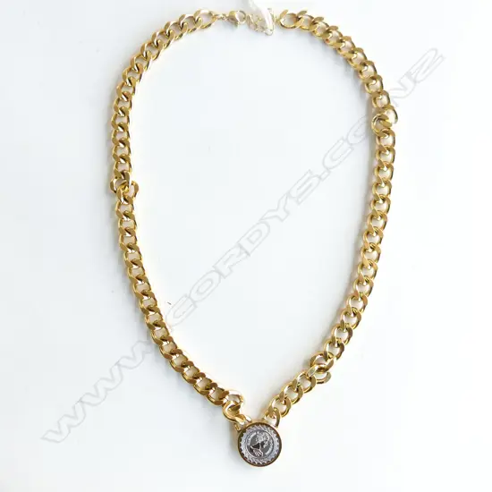 HEAVY QUALITY GOLD PLATED CHAIN WITH COIN