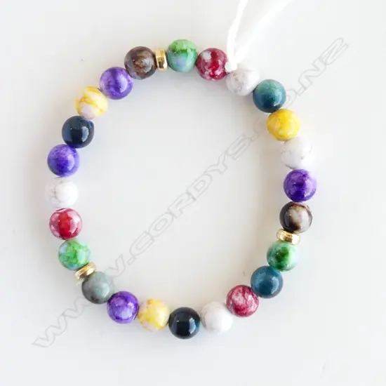 MULTI COLOURED BEAD YOGA BRACELET plastic ?