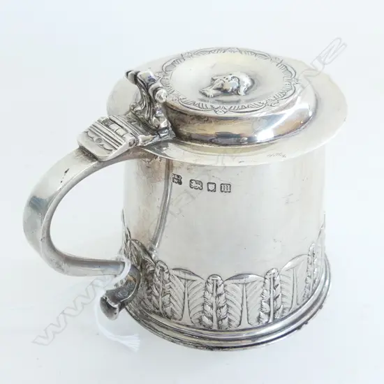 S/SILVER LIDDED TANKARD 202grms