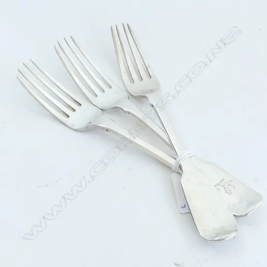 3 S/SILVER TABLE FORKS 2GEO 1 VICT 218grms