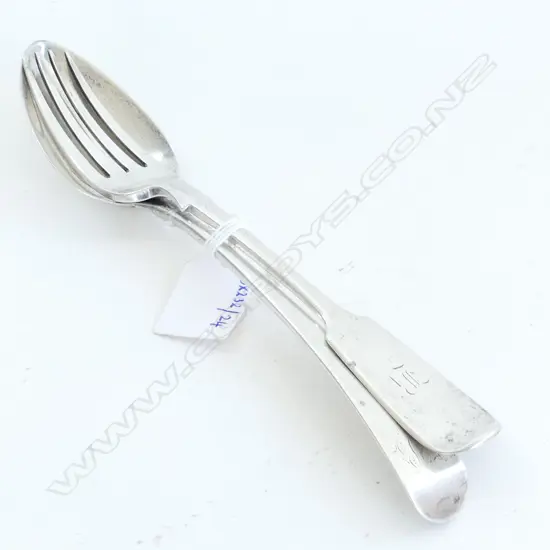 GEO S/SILVER TABLE SPOON & VICT S/SILVER TABLE FORK 151grms