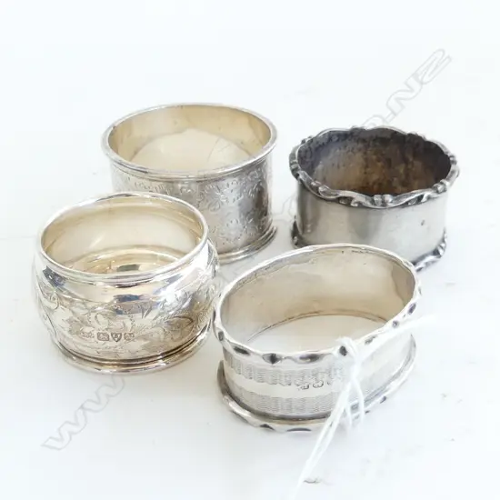 4 S/SILVER NAPPKIN RINGS 85grms