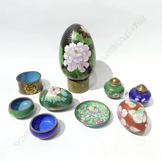 10 PCES ASST. CLOISONNE; EGGS ETC