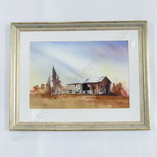 BRIAN BAXTER W/C OLD SHED signed 360 x 530mm