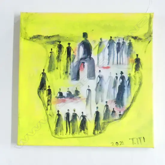 TAME ITI (NZ b.1951) OIL ON CANVAS 2021 305x305mm