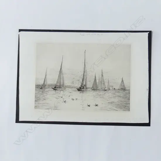 WILLIAM L. WYLLIE (UK 1851-1931), SAILING OFF THE ISLE OF WIGHT, ETCHING 220x305mm UNFRAMED