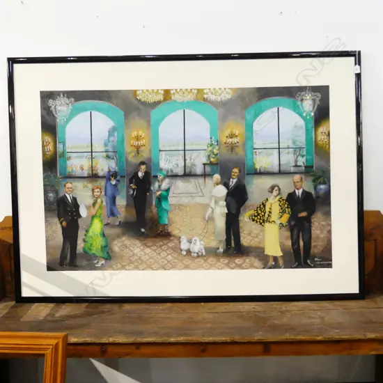 J. MAULE 'THE BROADMOOR' - 1920s PARTY - ACRYLIC ON BOARD 860x1370mm image 1175x1675mm overall