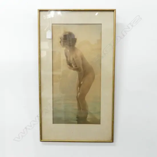 NUDE LADY FRAMED PICTURE 480 X 220MM