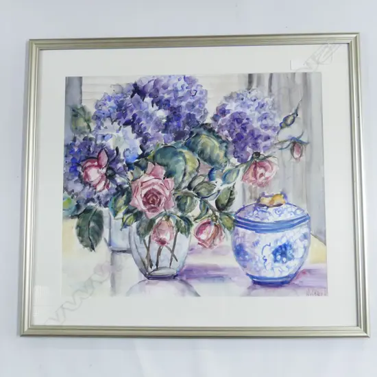 LG SIGNED STILL LIFE W/C - HILARY R 530x620mm