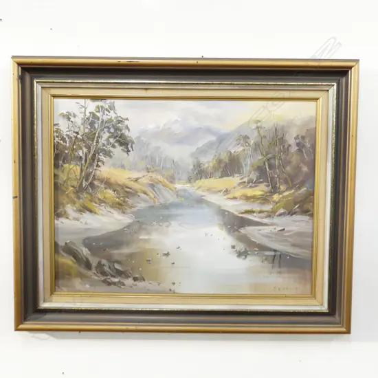 SIGNED OIL ON BOARD LANDSCAPE 440x590mm