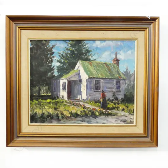 NZ OIL ON CANVAS ‘PIONEER COTTAGE EPSOM’ BY JOHN SPEEDY  570X480MM