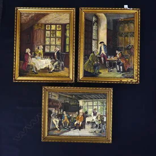 3 OLD SCENE FRAMED OILS 